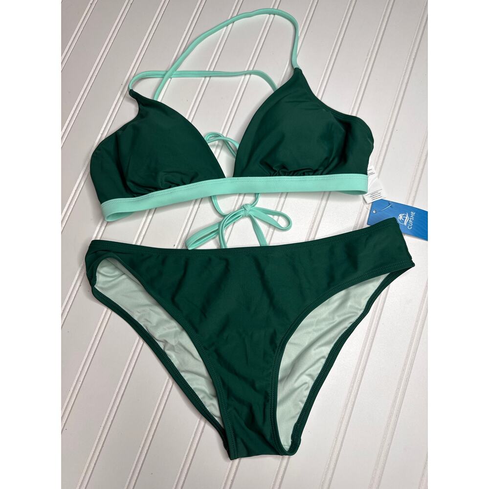 NWT Cupshe Lot of 2 Two Piece Bikinis 2-PC Bathing Suit Swim Beach Paddle Sz M - Picture 7 of 9